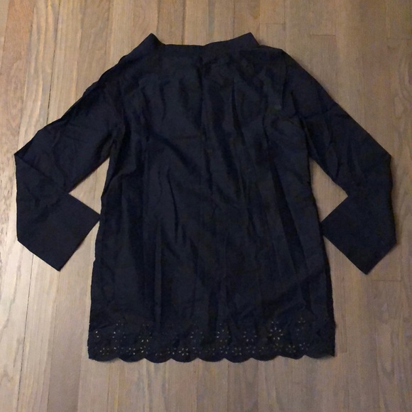 J. Crew NWT Scalloped eyelet funnelneck top - Picture 12 of 14